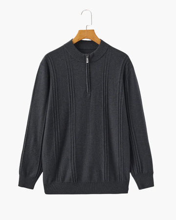 Cashmere Ribbed Half Zip