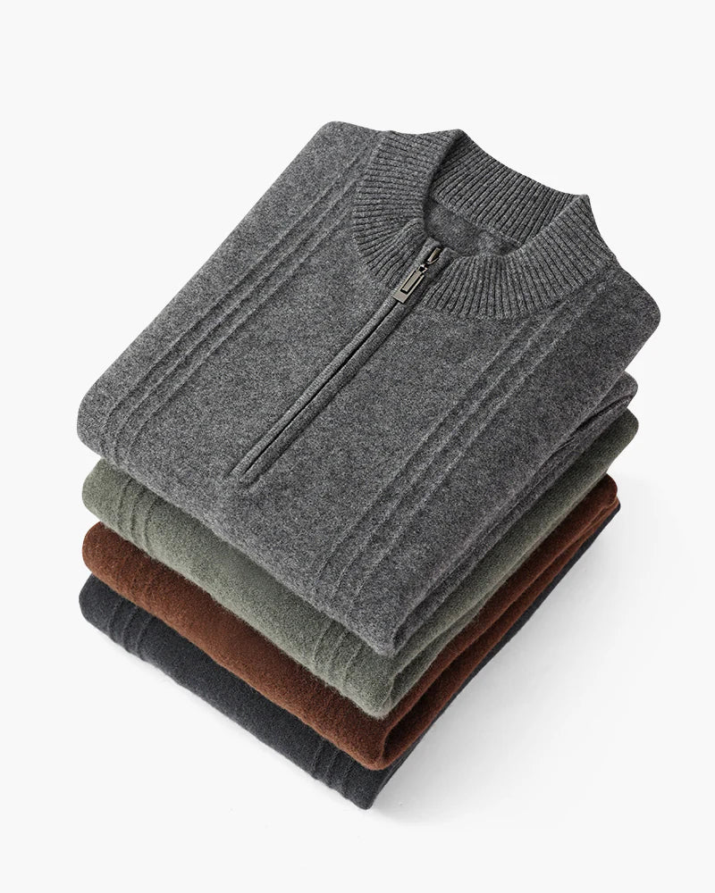 Cashmere Ribbed Half Zip