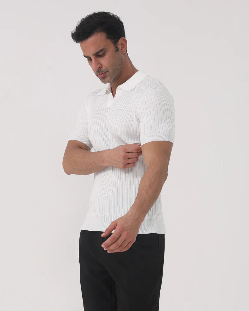 Florence - Ribbed Cotton Polo Old Money Dandimos